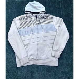 Rusty Zip Up Hoodie Striped Athletic Casual Jacket Mens XL